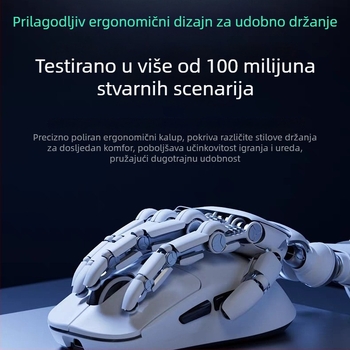 Bežična gaming miška s tri načina povezivanja (2.4G/Bluetooth), 2400dpi, 6 programabilnih tipki, makro programiranje, punjačka baza s bežičnim punjenjem