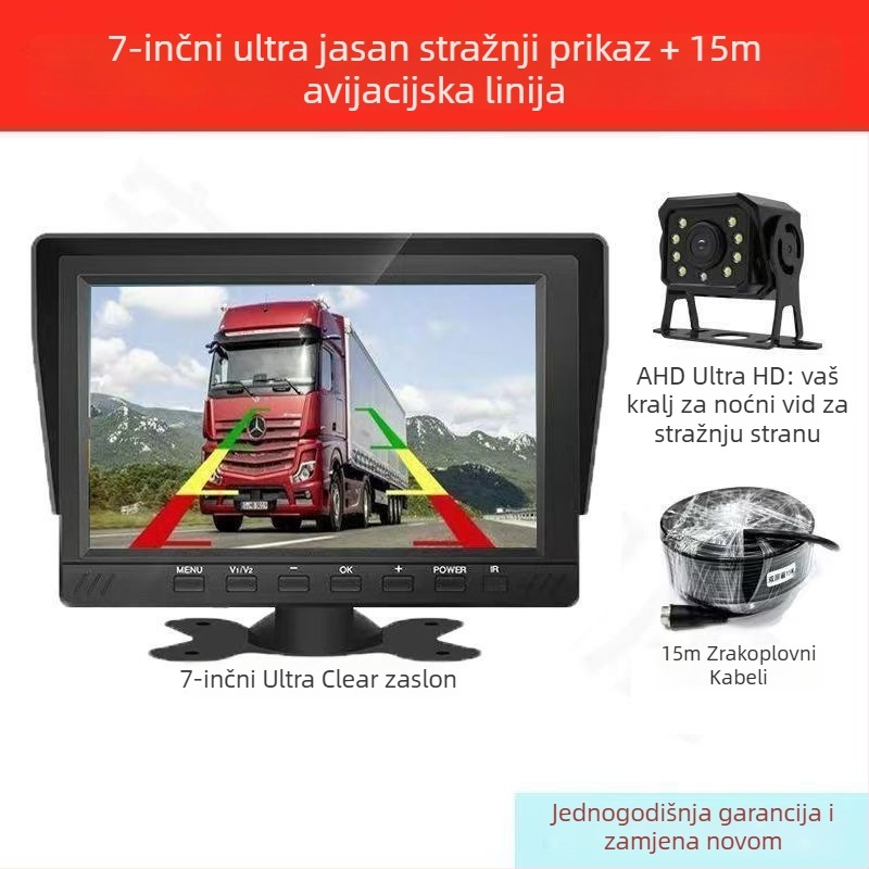 4-kanalni sustav nadzora vozila s 360° panoramom, 24V, HD noćno vidjenje reverzna kamera, univerzalni 2-kanalni DVR