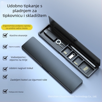 Dvostruki gumeni naslon za zapešće za gamersku tipkovnicu s kutijom za pohranu (model jp-1) – vodootporan, protuklizan, otporan na habanje
