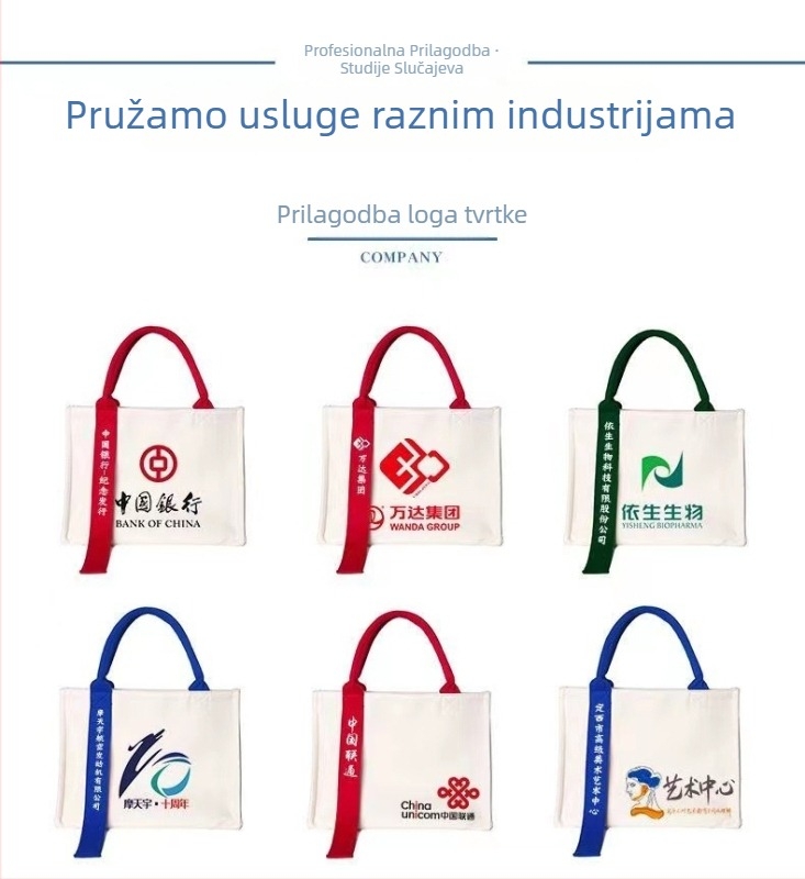 Platnena tote torba s UV otiskom logotipa, dno i bočne stranice, prilagodljiva darovna torba, težina oko 200 g