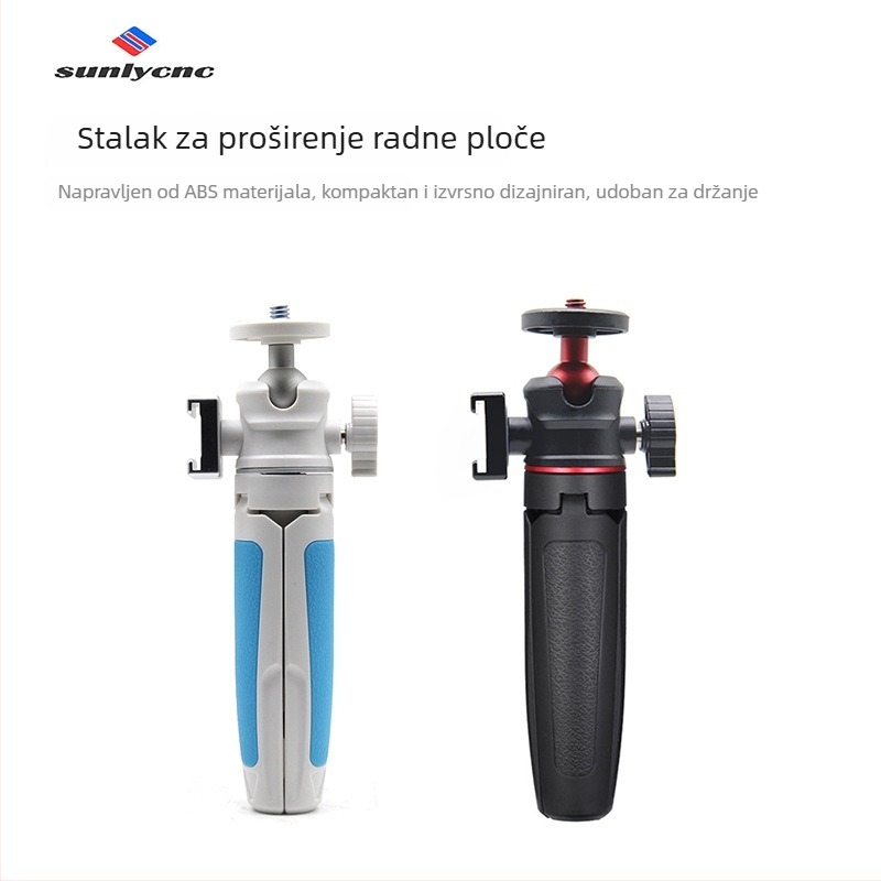 Stativ za mobitel i bez ogledala fotoaparat s PTZ sferičnim nagibom, aluminij + ABS, nosivost do 2 kg, selfie u ruci