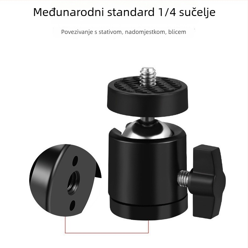 Stolni Pan-Tilt nosač za pametni telefon s 360° horizontalnim i vertikalnim rotacijama, ABS, 68 g