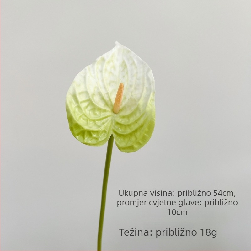 Umjetni PU anthurijum cvijet s realističnom teksturom, jedna stabljika za cvjetne aranžmane