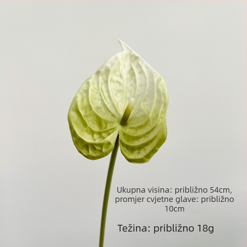 Umjetni PU anthurijum cvijet s realističnom teksturom, jedna stabljika za cvjetne aranžmane
