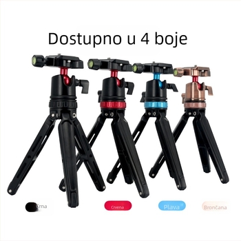 Stolni mini stativ za kameru i telefon – aluminijska legura, kuglasta Pan-Tilt glava, ploča za brzo otpuštanje, nosivost 5 kg