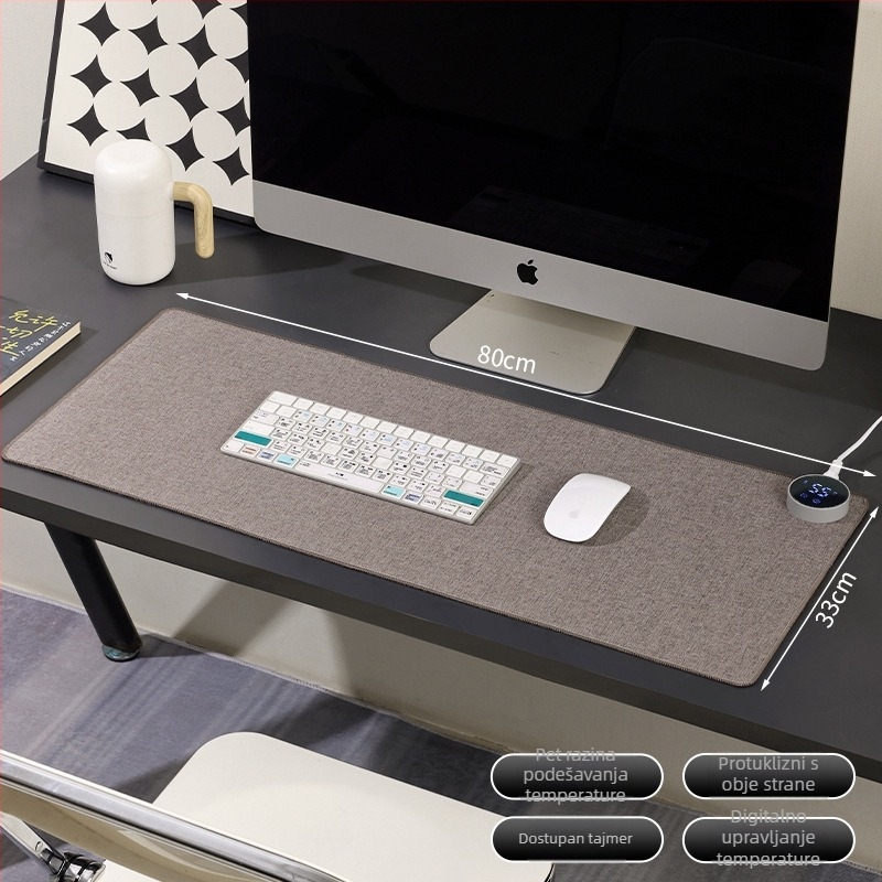 Baiyi grijaća podloga za miš – PU materijal, aluminijska ploča za rasipanje topline, 220V 85W, zaštita od pregrijavanja