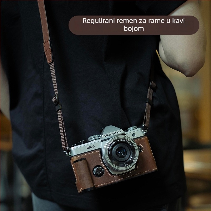 Torba za fotoaparat od prave kože, ručna torba, unisex, proljeće 2025