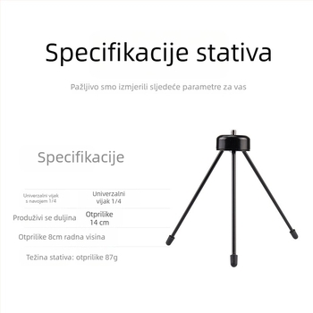 Stativ HM-122 s 3D gimbalom, željezna konstrukcija, nosivost 2–5 kg
