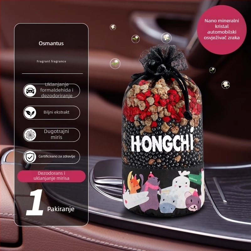 Automobilski osvježivač zraka sa sušenim jasminskim cvjetovima i mirisom oolong čaja, nano mineralni kristali, prirodna izrada, moderan dizajn