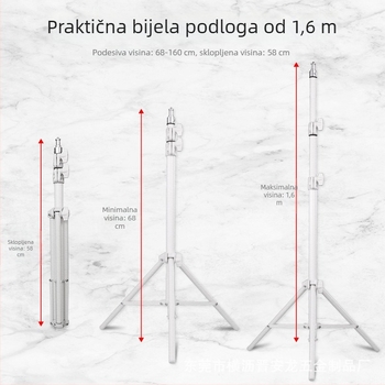 Stativ za mobitel s kugličnom glavom, 3-sekcijski, SPCC materijal, nosivost 5 kg, bez pločice brzog otpuštanja