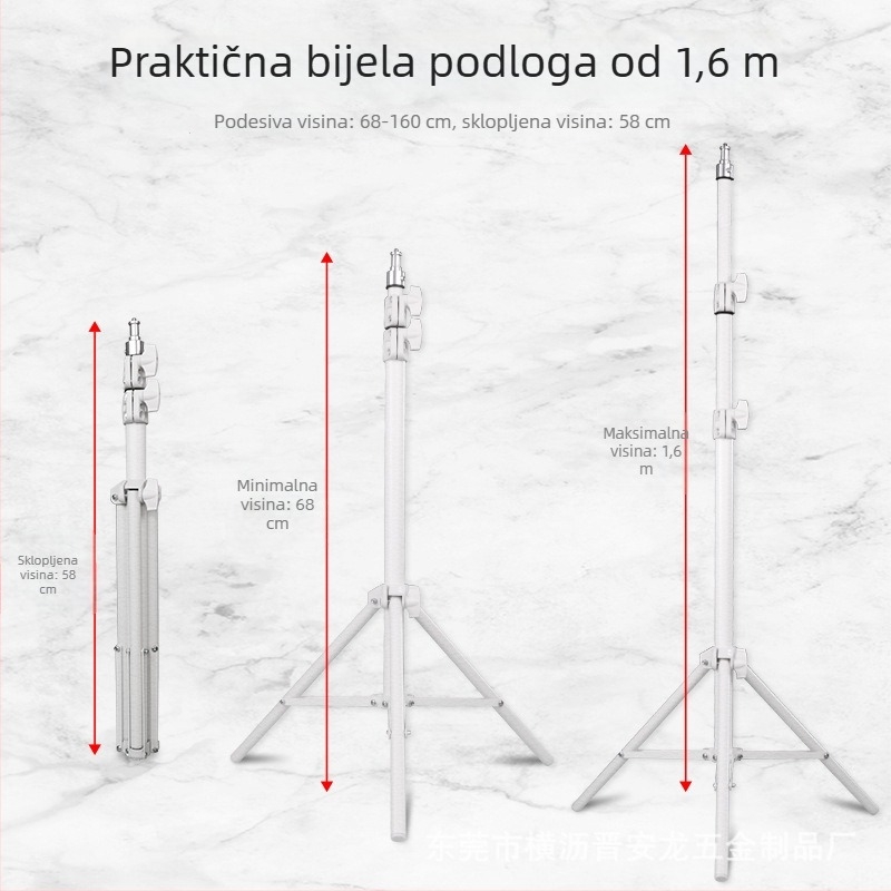 Stativ za mobitel s kugličnom glavom, 3-sekcijski, SPCC materijal, nosivost 5 kg, bez pločice brzog otpuštanja