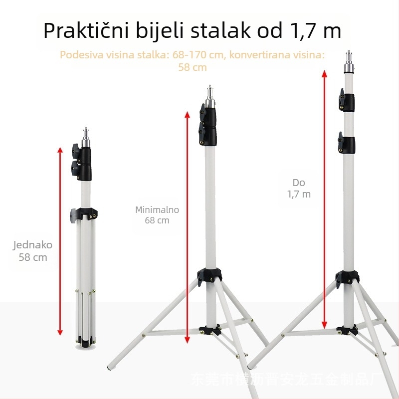 Stativ za mobitel s kugličnom glavom, 3-sekcijski, SPCC materijal, nosivost 5 kg, bez pločice brzog otpuštanja