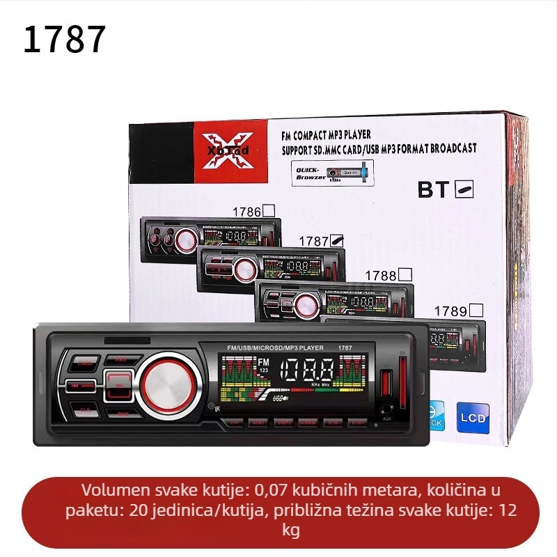 Automobilski MP3 player 17. serija, plastično kućište, 12V napajanje, ISO sučelje, MP3 reprodukcija u automobilu