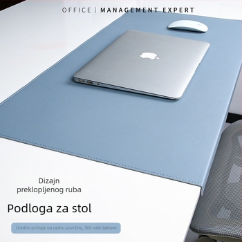 Podložak za stol s zaobljenim bridom, velika podloga za miš i stol, PVC podloga s izgledom kože, jednostrana