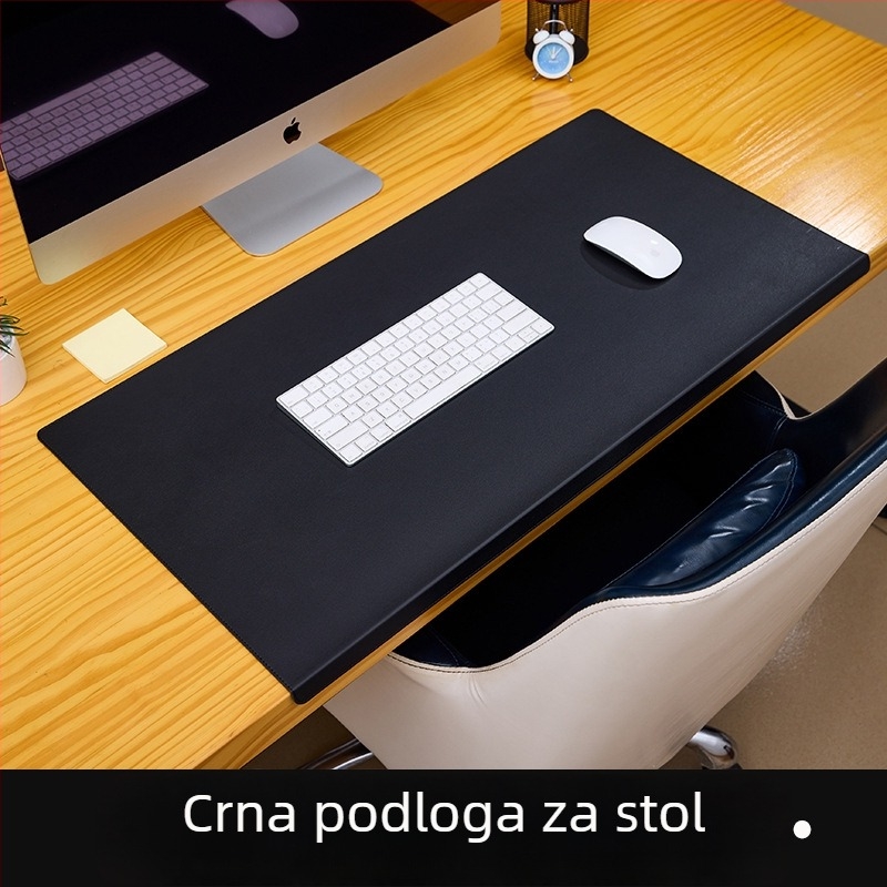 Podložak za stol s zaobljenim bridom, velika podloga za miš i stol, PVC podloga s izgledom kože, jednostrana