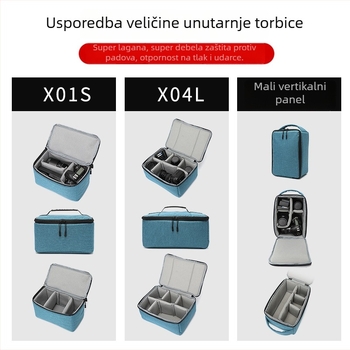 Torba za SLR fotoaparat s tri objektiva, vodootporna, ultralaka, proširiva, otporna na habanje, podstava od poliestera