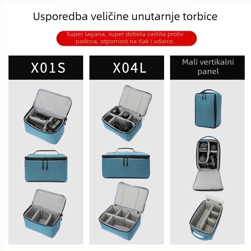 Torba za SLR fotoaparat s tri objektiva, vodootporna, ultralaka, proširiva, otporna na habanje, podstava od poliestera