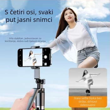 R16D selfie štap s rukom, tripod za livestream, rasvjeta za osvjetljenje, prijenosni Bluetooth daljinski upravljač – 3-u-1