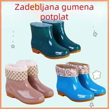 Damske gumene čizme za kišu, s gumenim gornjim dijelom, za odrasle, jesen i zimu