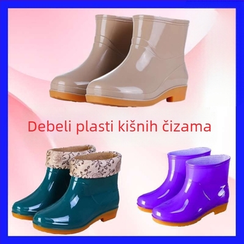 Damske gumene čizme za kišu, s gumenim gornjim dijelom, za odrasle, jesen i zimu