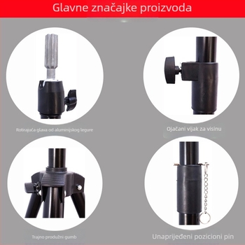 Stalak za periku na podu, željezna konstrukcija, nosivost 200 kg, radna visina 80–160 cm, promjer cijevi 3.5–3.9 mm, 2 sekcije