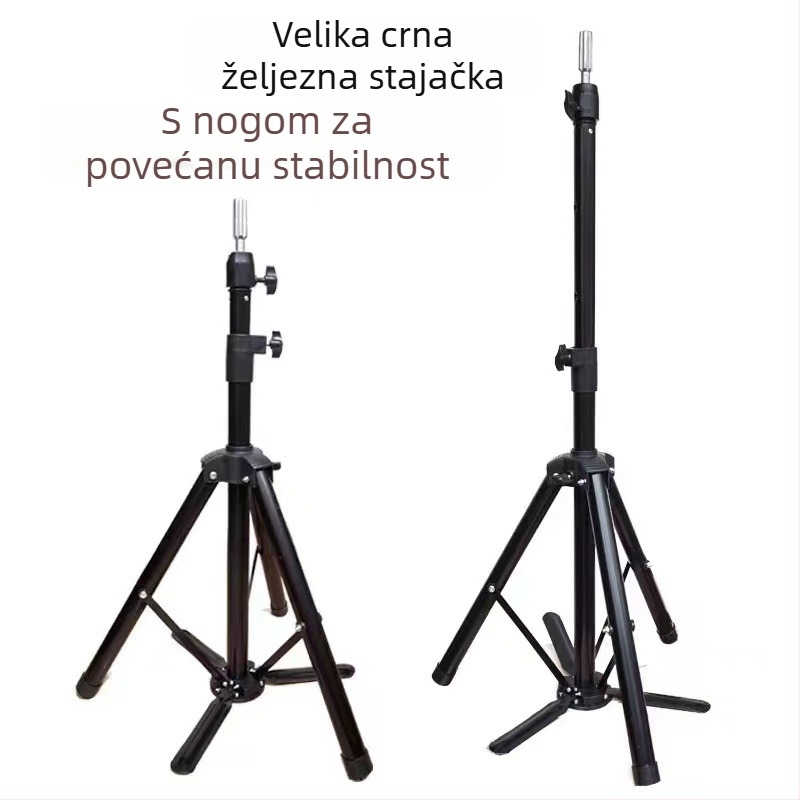 Stalak za periku na podu, željezna konstrukcija, nosivost 200 kg, radna visina 80–160 cm, promjer cijevi 3.5–3.9 mm, 2 sekcije