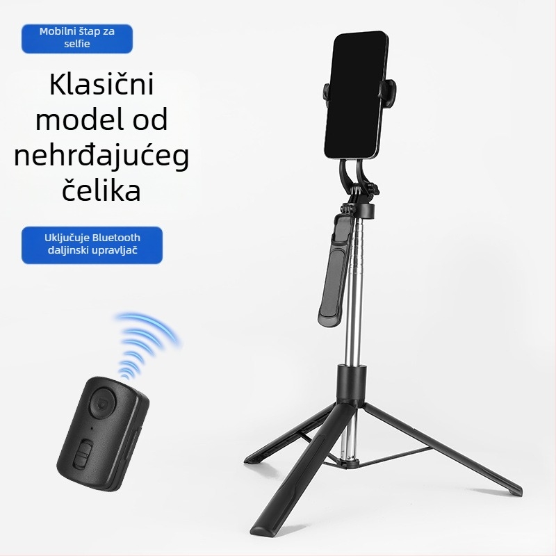 Držač za mobitel za live streaming sa stabilizacijom gimbala, 360° rotacija, električno stezanje, ABS i nehrđajući čelik