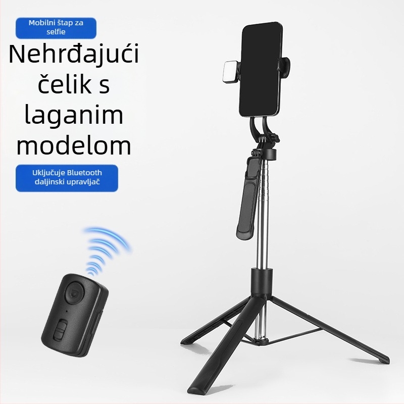 Držač za mobitel za live streaming sa stabilizacijom gimbala, 360° rotacija, električno stezanje, ABS i nehrđajući čelik
