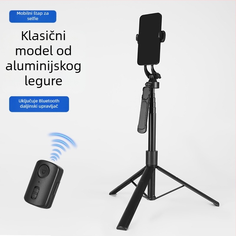 Držač za mobitel za live streaming sa stabilizacijom gimbala, 360° rotacija, električno stezanje, ABS i nehrđajući čelik