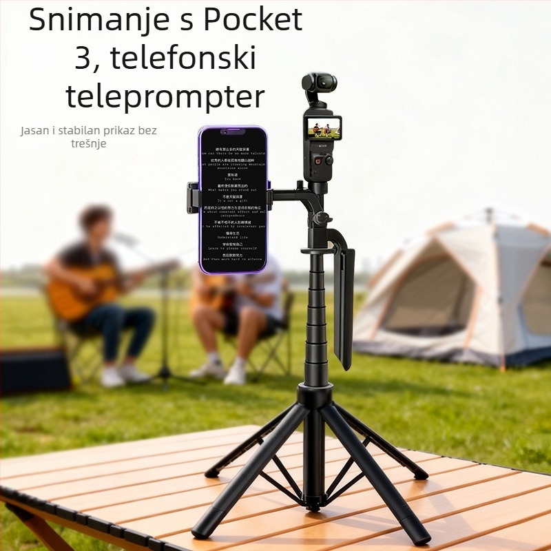 Selfie štap na podu za DJI Pocket 3 — izuzetno stabilan, prijenosan, idealan za snimanje na otvorenom, koncerte i putovanja