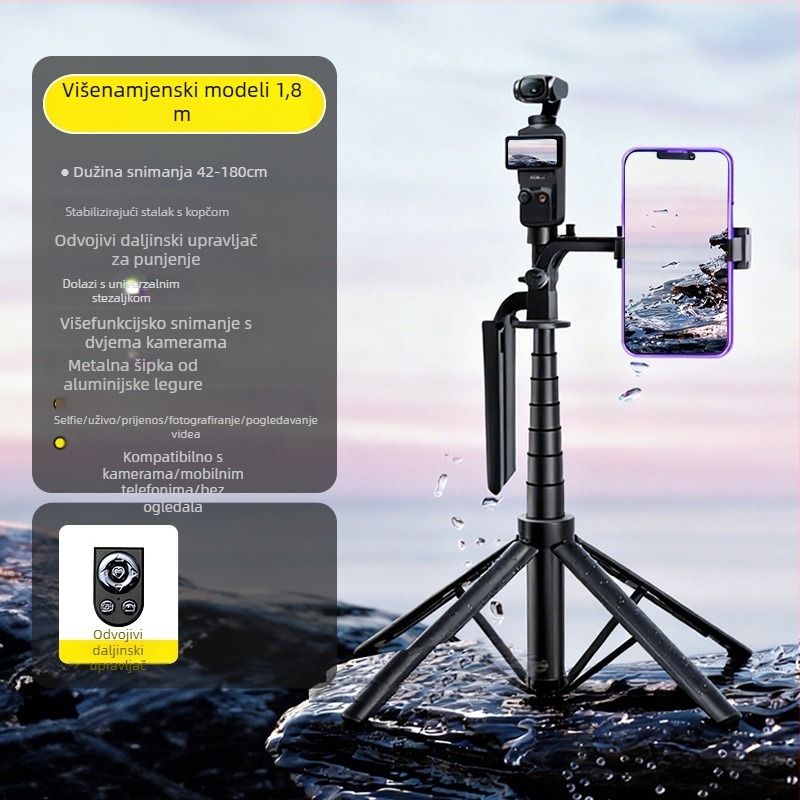 Selfie štap na podu za DJI Pocket 3 — izuzetno stabilan, prijenosan, idealan za snimanje na otvorenom, koncerte i putovanja