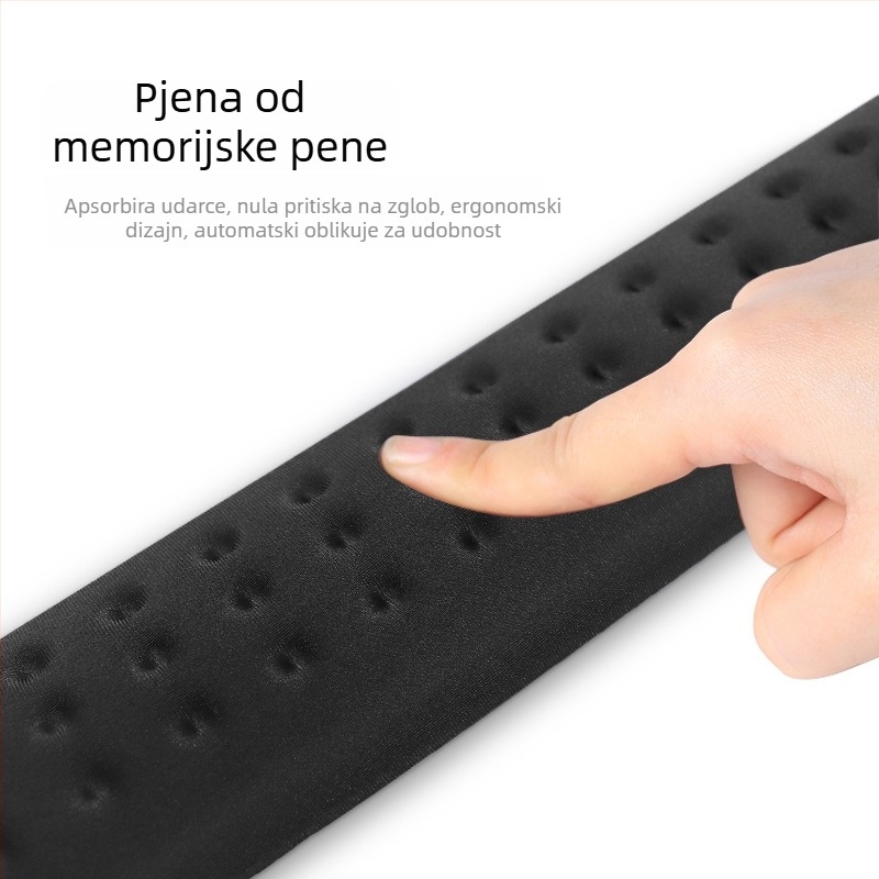 Velika podloga za zglob ruke za miš, memorijska pjena, Lycra + PU dno, plastično oblikovanje, OEM prilagodba