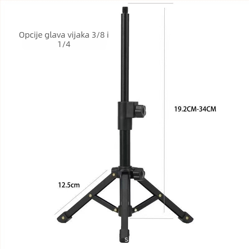 Stolni stalak za mikrofon od aluminijske legure, 2-sekcijski, kuglasta glava, nosivost 11–15 kg