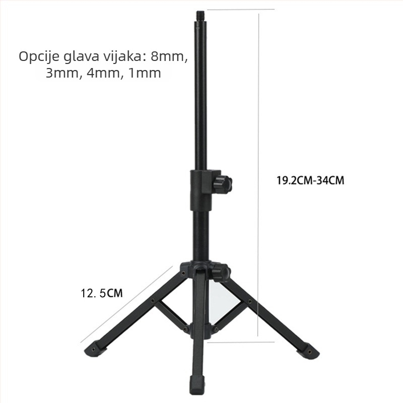 Stolni stalak za mikrofon od aluminijske legure, 2-sekcijski, kuglasta glava, nosivost 11–15 kg