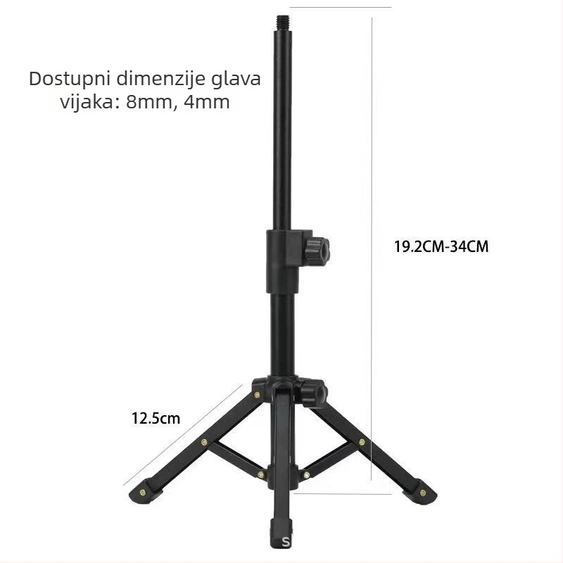 Stolni stalak za mikrofon od aluminijske legure, 2-sekcijski, kuglasta glava, nosivost 11–15 kg