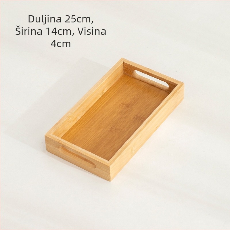 Daska od bambusa za čaj, pravokutnog oblika, glazirana površina, moderni minimalistički stil, za posluživanje čaja i kave.