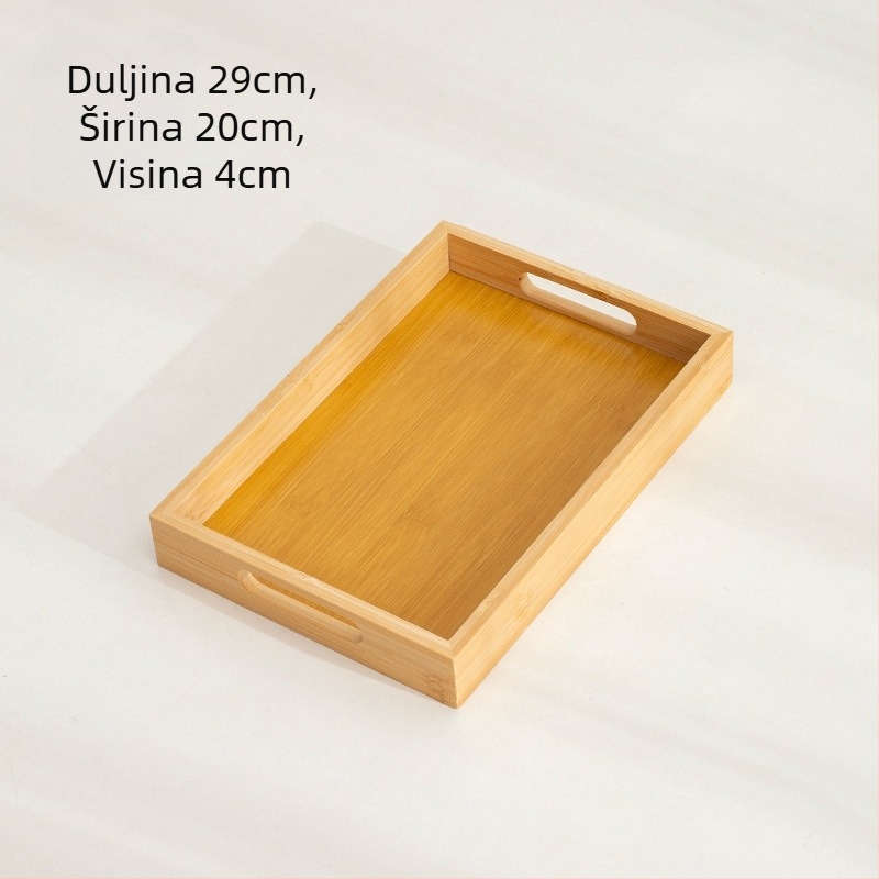 Daska od bambusa za čaj, pravokutnog oblika, glazirana površina, moderni minimalistički stil, za posluživanje čaja i kave.