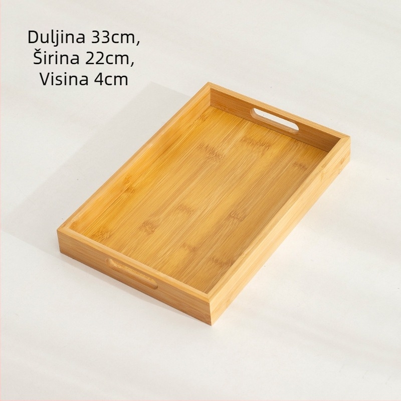 Daska od bambusa za čaj, pravokutnog oblika, glazirana površina, moderni minimalistički stil, za posluživanje čaja i kave.