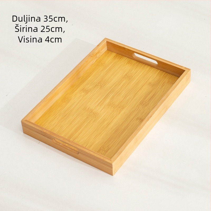 Daska od bambusa za čaj, pravokutnog oblika, glazirana površina, moderni minimalistički stil, za posluživanje čaja i kave.
