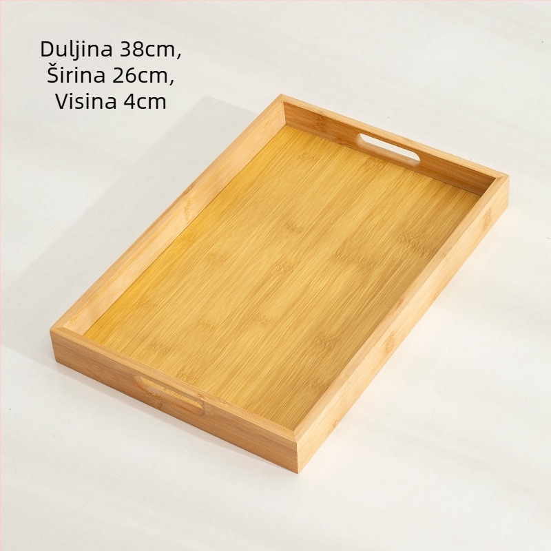 Daska od bambusa za čaj, pravokutnog oblika, glazirana površina, moderni minimalistički stil, za posluživanje čaja i kave.
