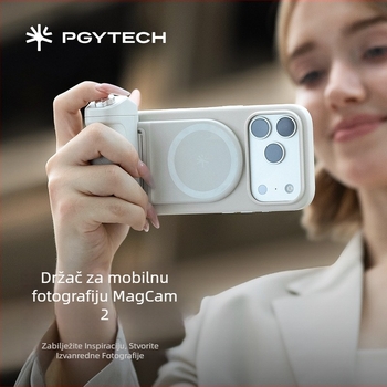 PGYTECH MagCam2 ručka za mobilnu fotografiju s Bluetooth daljinskim upravljačem i magnetskim bežičnim punjenjem — Modeli P-PG-081/082/083; Materijali: ABS+PC, aluminijska legura, cinkova legura