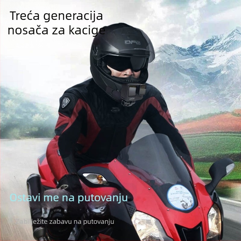 Motociklistička kaciga s pantnim nosačem za akcijsku kameru (Značka TUYU, Model Hinge chin stand, Materijal PC, Kompatibilno: akcijske kamere)