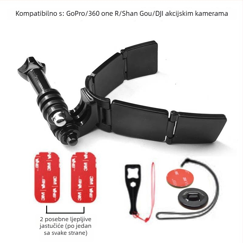 Motociklistička kaciga s pantnim nosačem za akcijsku kameru (Značka TUYU, Model Hinge chin stand, Materijal PC, Kompatibilno: akcijske kamere)