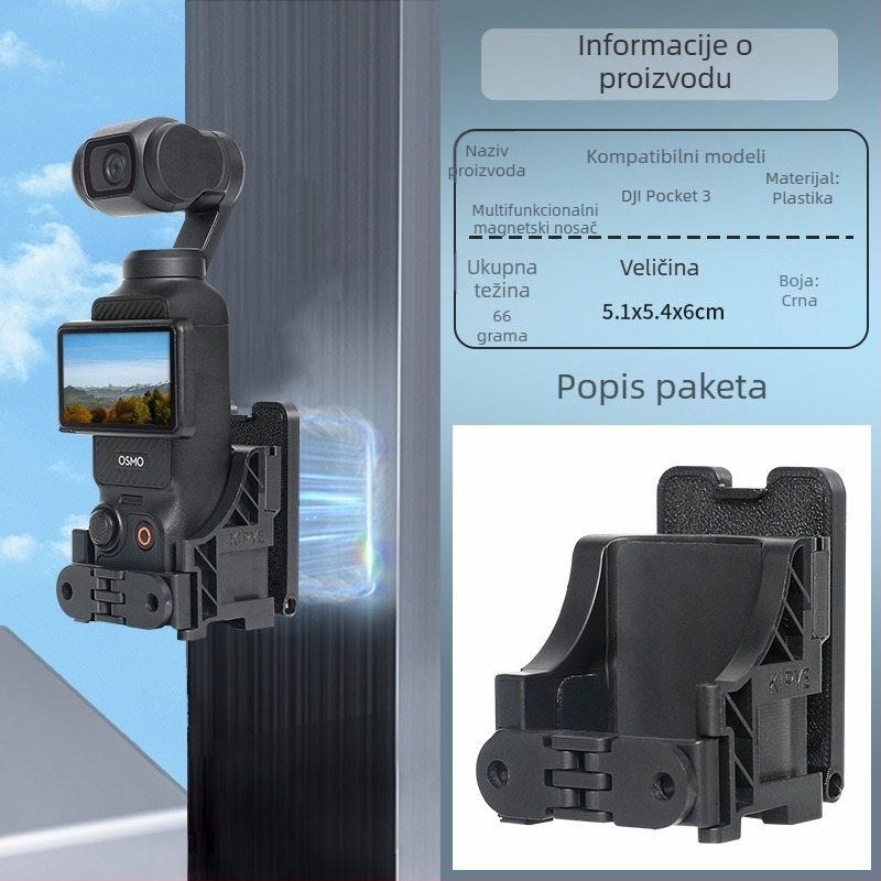 Magnetska baza za DJI Pocket3 – automobilna usisna čašica i višenamjenski stolni fiksator OSMO