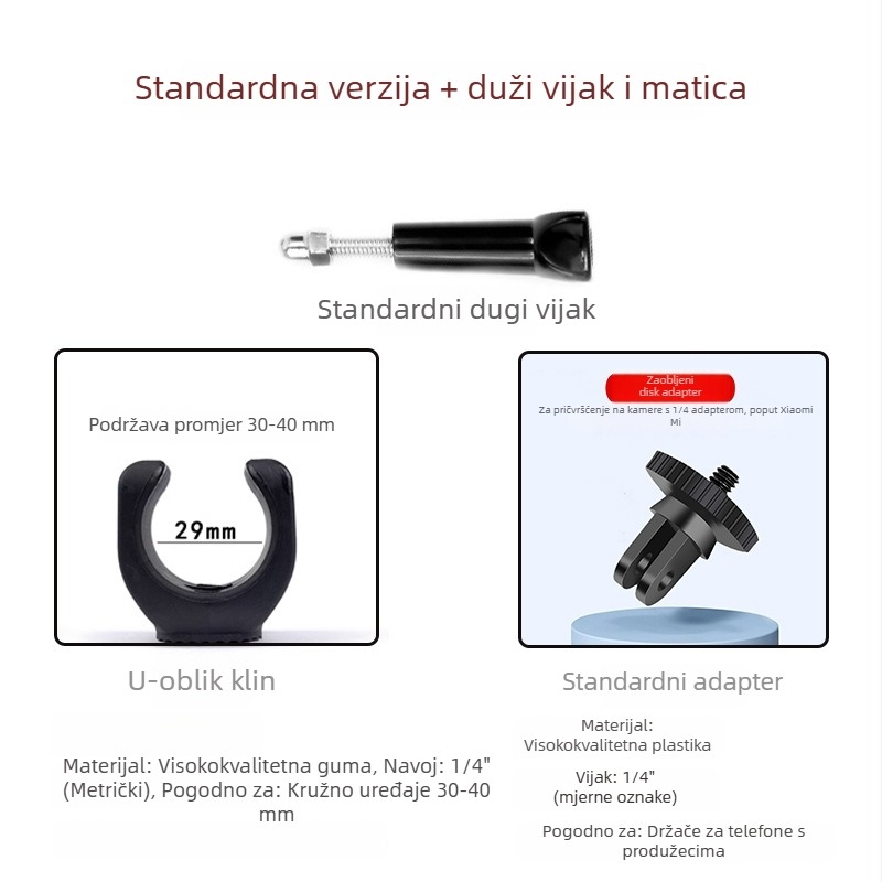 Staring 102 fiksni nosač za automobilsku dash kameru s adapterom za 1/4 inčni navoj; kompatibilan s 10 modela; uključuje adapter; jamstvo u cijeloj zemlji