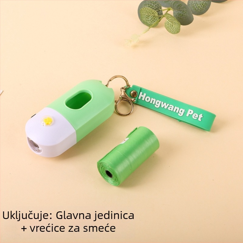 LED dispenser vrećice za pse – prijenosni, s kukom za kačenje, ABS materijal, debeli