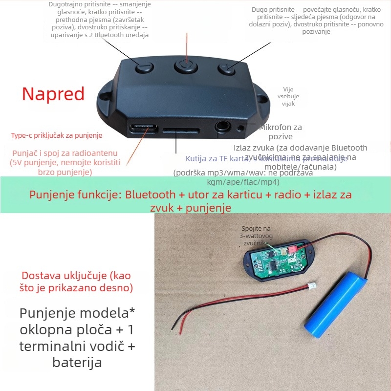 Bluetooth modul zvučni prijemnik Armor PCB, 2-slojni FR-4, Lead-Tin premazivanje