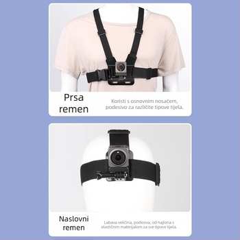 PS-0033 Skup dodatne opreme DJI Action2 za seriju Action2: Klip za ruksak, Traka za glavu, Traka za prsa, Traka za zglob