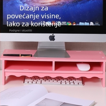 Nadograđeni stolni nosač za laptop i monitor, 2 sloja, PVC drvo-plast ploča, moderan stil