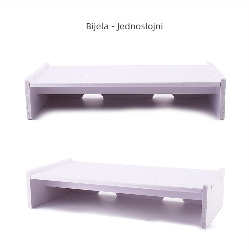Nadograđeni stolni nosač za laptop i monitor, 2 sloja, PVC drvo-plast ploča, moderan stil